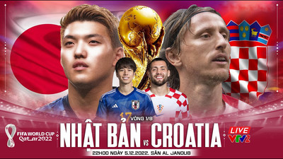 Link xem trực tiếp bóng đá Nhật Bản vs Croatia 22h hôm nay 5/12 trên VTV2, VTV Go