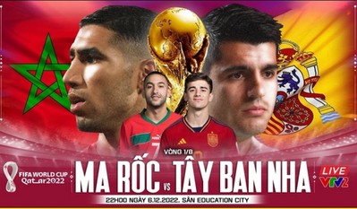 Link xem trực tiếp bóng đá Maroc vs Tây Ban Nha 22h hôm nay 6/12 trên VTV2, VTV Go