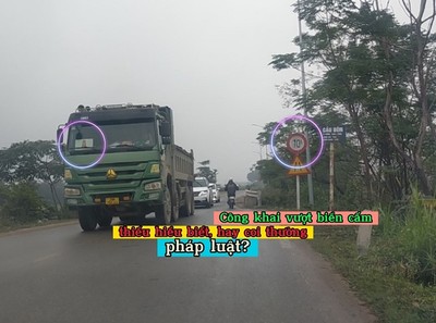 Minh Quang - Tam Đảo: Cần kiểm tra đoàn xe có dấu hiệu quá tải, vượt biển cấm