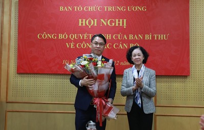 Bổ nhiệm ông Phan Thăng An giữ chức Phó trưởng ban Tổ chức Trung ương