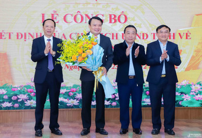 Công bố Quyết định bổ nhiệm Giám đốc Sở Nông nghiệp và Phát triển Nông thôn Nghệ An