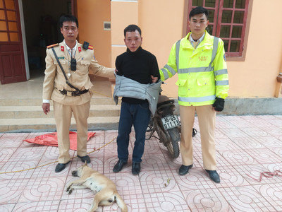 Cảnh sát giao thông huyện Nghĩa Đàn bắt đối tượng chuyên trộm chó