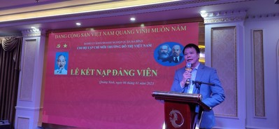 Chi bộ Tạp chí Môi trường và Đô thị Việt Nam tổ chức Lễ kết nạp đảng viên mới