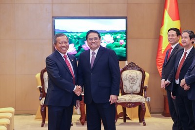 Thủ tướng Chính phủ Phạm Minh Chính tiếp Chủ tịch Hội Hữu nghị Lào - Việt Nam