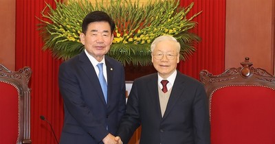 Tổng Bí thư Nguyễn Phú Trọng tiếp Chủ tịch Quốc hội Hàn Quốc Kim Jin Pyo