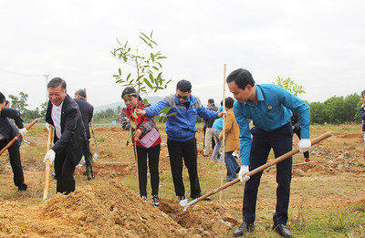 Liên đoàn Lao động thành phố Đà Nẵng trồng 1.000 cây xanh tại Khu công nghệ cao Đà Nẵng