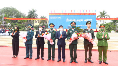 Bắc Giang: Tổ chức lễ giao, nhận quân tại huyện Lục Nam năm 2023