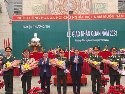Huyện Thường Tín tổ chức lễ giao nhận 187 tân binh