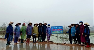 Tân Yên, Bắc Giang: Thực hiện công trình: “ Con đường hoa Đào” tại Quế Nham
