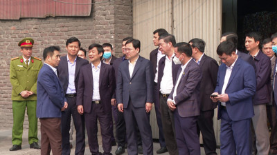 Bắc Ninh khảo sát tiến độ thực hiện Đề án xử lý ô nhiễm môi trường làng nghề tại xã Văn Môn