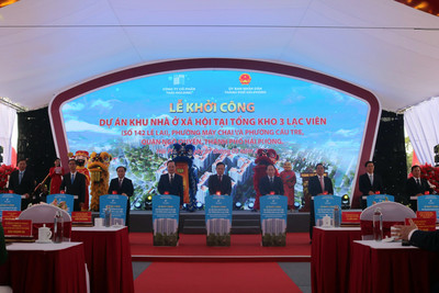 Phó Thủ tướng Trần Lưu Quang dự lễ Khởi công Dự án Khu nhà ở xã hội tại Hải Phòng