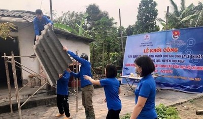 Thanh Hoá: Huyện đoàn Thọ Xuân xây dựng nhà tình nghĩa cho hộ nghèo