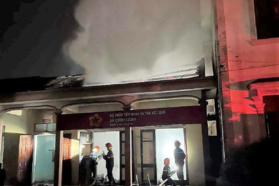 Nghệ An: Cháy tại trụ sở xã Quỳnh Lương, nhiều giấy tờ bị thiêu rụi