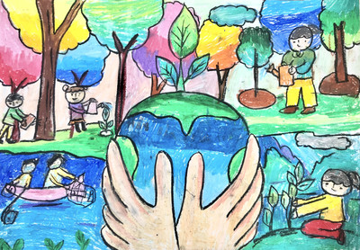 Vì môi trường tương lai 2023: Tranh dự thi của em Đào Nguyễn Đan Vy