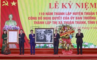 Bắc Ninh: Kỷ niệm 110 năm thành lập huyện và công bố Nghị quyết thành lập thị xã Thuận Thành