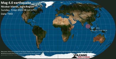 Động đất có độ lớn 5,4 rung chuyển quần đảo Nicobar của Ấn Độ