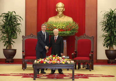 Tổng bí thư Nguyễn Phú Trọng tiếp Ngoại trưởng Mỹ Antony Blinken