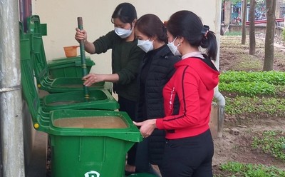 Thuận Thành (Bắc Ninh) tập huấn phân loại, xử lý rác thải hữu cơ bằng vi sinh IMO