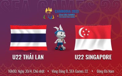 VTV5 Trực tiếp U22 Thái Lan vs U22 Singapore, SEA Games 32, 16h hôm nay 30/4