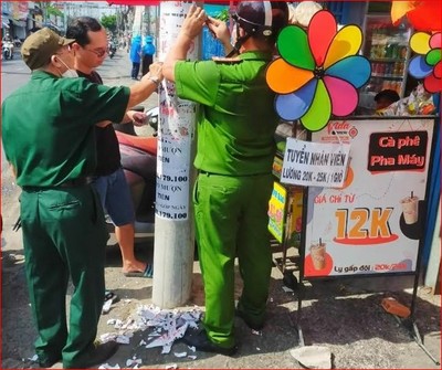Quận Tân Phú: Ra quân dẹp nạn quảng cáo sai quy định
