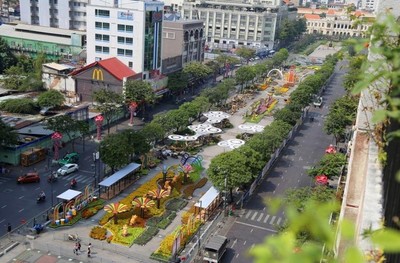TP.HCM: Cấm xe lưu thông vào đường Nguyễn Huệ trong 2 buổi tối cuối tuần