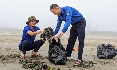 Thanh niên Hà Tĩnh làm sạch biển và góp phần thúc đẩy du lịch