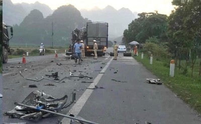 Lạng Sơn: Tai nạn trên quốc lộ, 2 tài xế thương vong