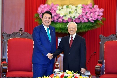 Tổng Bí thư Nguyễn Phú Trọng tiếp Tổng thống Hàn Quốc