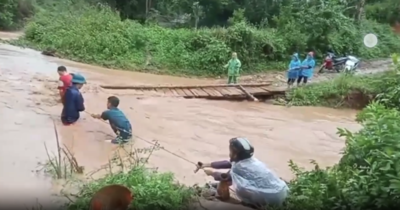 Lạng Sơn làm cầu tạm đón học sinh qua sông đi thi