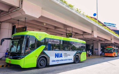 Sân bay Nội Bài vận hành xe bus điện phục vụ khách nối chuyến từ 1/7
