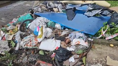 TP. Biên Hòa: Rác thải bừa bãi cạnh Bệnh Viện Nhi Đồng Đồng Nai, gây ô nhiễm môi trường