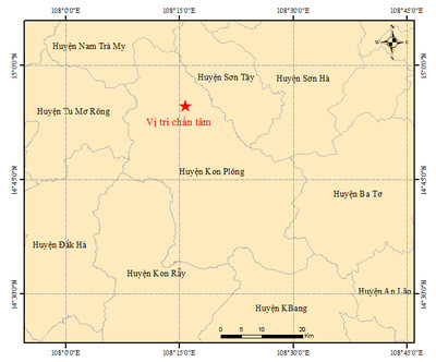 Từ sáng đến trưa 7/7 tỉnh Kon Tum xảy ra liên tiếp 10 trận động đất