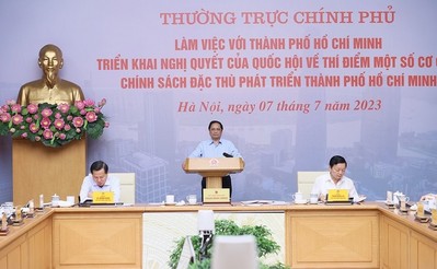 Thường trực Chính phủ họp với TP.Hồ Chí Minh về triển khai loạt cơ chế đặc thù mới