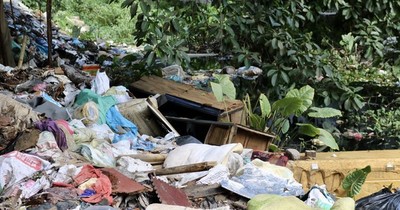 Đoạn sông ngập rác, bốc mùi hôi thối ở Hà Nội