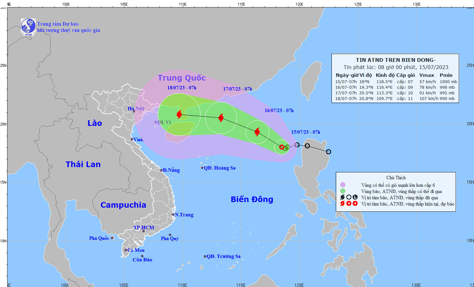 Áp thấp nhiệt đới mạnh lên thành bão số 1 trên Biển Đông