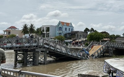 Trà Vinh: Cầu tạm Long Bình 1 đã sập trong quá trình thử tải trọng
