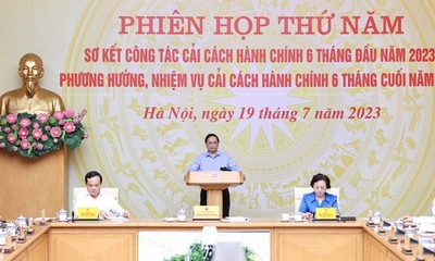 Thủ tướng Phạm Minh Chính chủ trì phiên họp thứ 5 Ban Chỉ đạo cải cách hành chính của Chính phủ