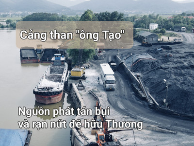 Bắc Giang: Cần kiểm tra xe chở than, cát sỏi gây ô nhiễm tại cảng than "ông Tạo" đê Hữu Thương