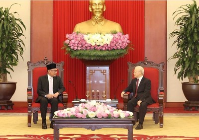 Tổng Bí thư Nguyễn Phú Trọng tiếp ngài Anwar Ibrahim - Thủ tướng Liên bang Malaysia