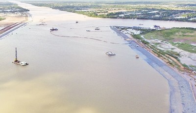 Hơn 400 tỷ đồng nạo vét luồng cho tàu biển vào sông Hậu