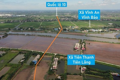 Toàn cảnh vị trí dự kiến xây cầu Tiên Thanh vượt sông Thái Bình nối huyện Vĩnh Bảo - Tiên Lãng