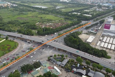 Cận cảnh nút giao Cổ Linh - đường dẫn cầu Vĩnh Tuy dự kiến xây hầm chui 4 làn xe