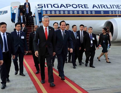 Thủ tướng nước Cộng hòa Singapore Lý Hiển Long đến Hà Nội, bắt đầu chuyến thăm chính thức Việt Nam
