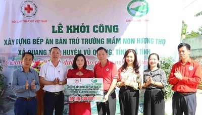 Hà Tĩnh: Khởi công xây dựng bếp ăn bán trú Trường Mầm non Hương Thọ