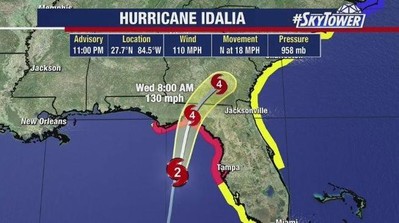Mỹ sơ tán người dân chuẩn bị đón bão Idalia đổ bộ với sức gió 193km/h