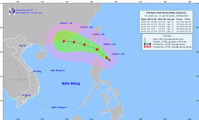 Tin mới nhất về cơn bão số 3 (Bão Saola) giật trên cấp 17 trên Biển Đông