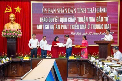 Thái Bình: Trao quyết định chấp thuận nhà đầu tư Dự án khu đô thị hơn 4.200 tỷ đồng
