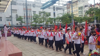 Học sinh Hà Nội háo hức đến trường dự Lễ khai giảng