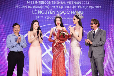 Á hậu Ngọc Hằng bật khóc xúc động trong buổi lễ nhận sash Miss Intercontinental Vietnam 2023