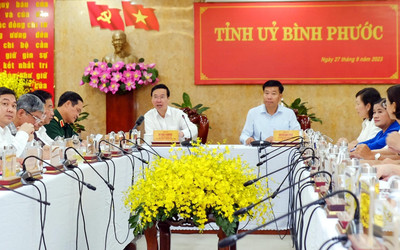 Chủ tịch nước Võ Văn Thưởng làm việc với Ban Thường vụ Tỉnh ủy Bình Phước
